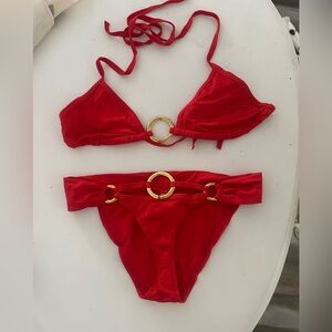 Dreamgirl (leg avenue) gold ring red bikini size medium/large new in box unique